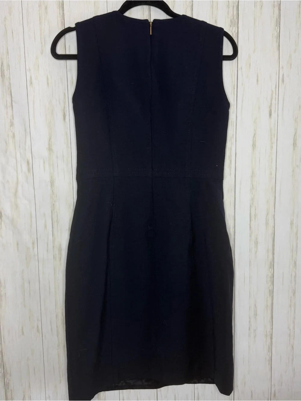 Tory Burch 8 Navy Wool Blend Sleeveless Mini Dress